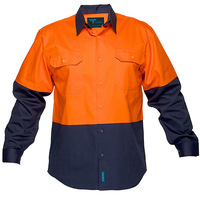 Prime Mover Hi-Vis Two Tone Regular Weight Long Sleeve Shirt