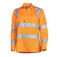 TRU Workwear VIC Rail Lightweight Vented L/S Hi-Vis Drill Shirt With Reflective Tape