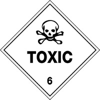 Toxic 6 Hazchem Sign 270x270mm Metal