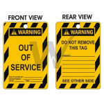 "Out of Service" Warning Tag (100 pack)