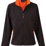 Ladies Softshell Jacket - Black and Orange