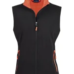 Ladies Softshell Vest - Black and Orange