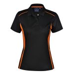Ladies Pursuit Polo - Black and Orange
